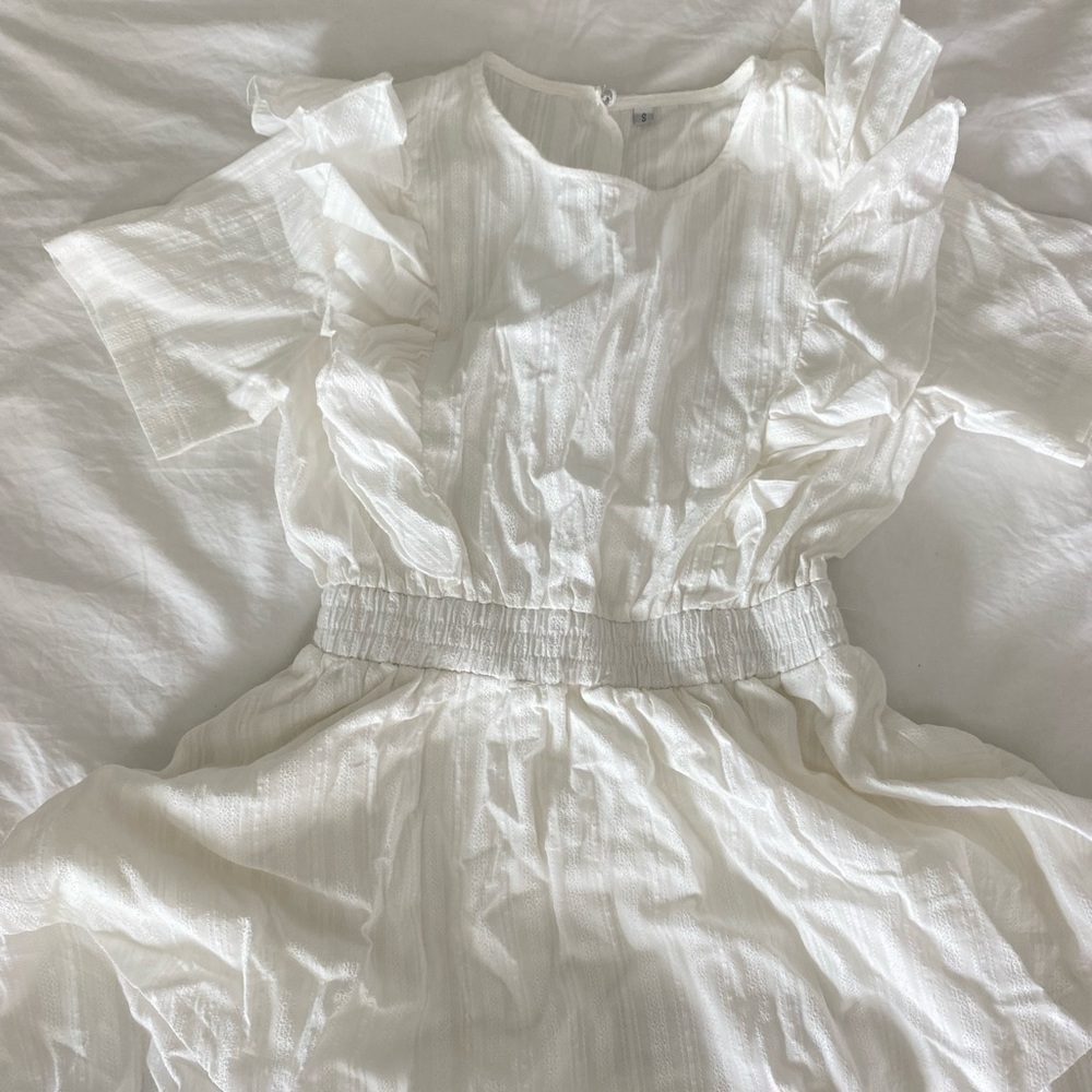 love shack fancy dupe: white mini dress: